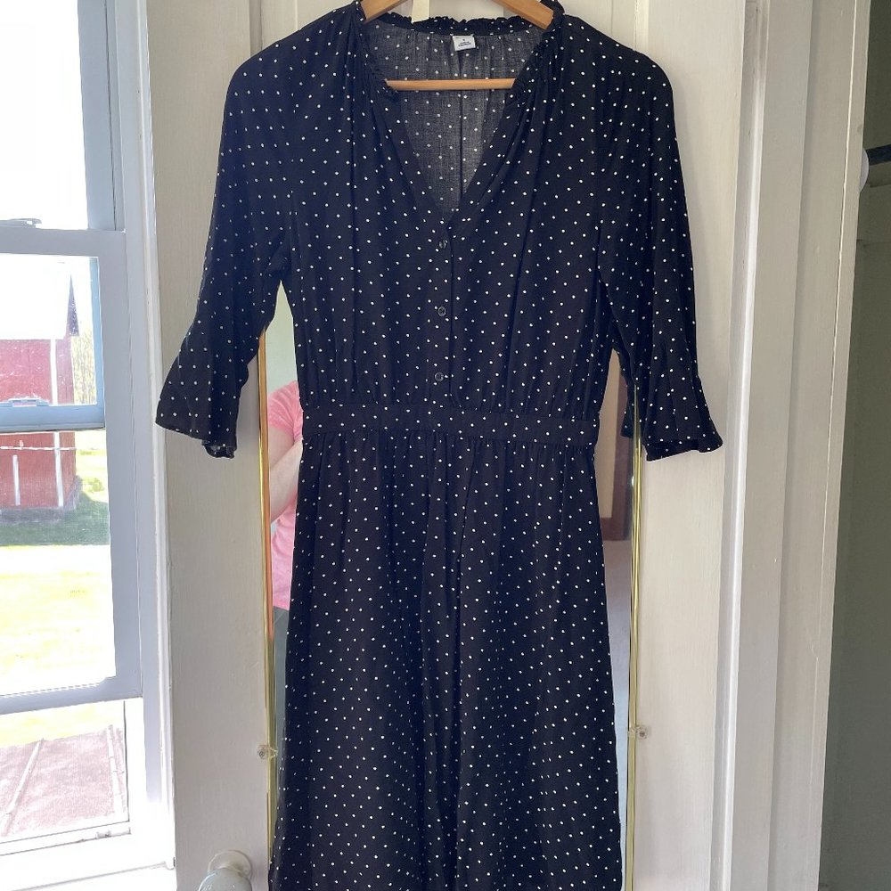 Old Navy Black and White Polka Dotted Dress